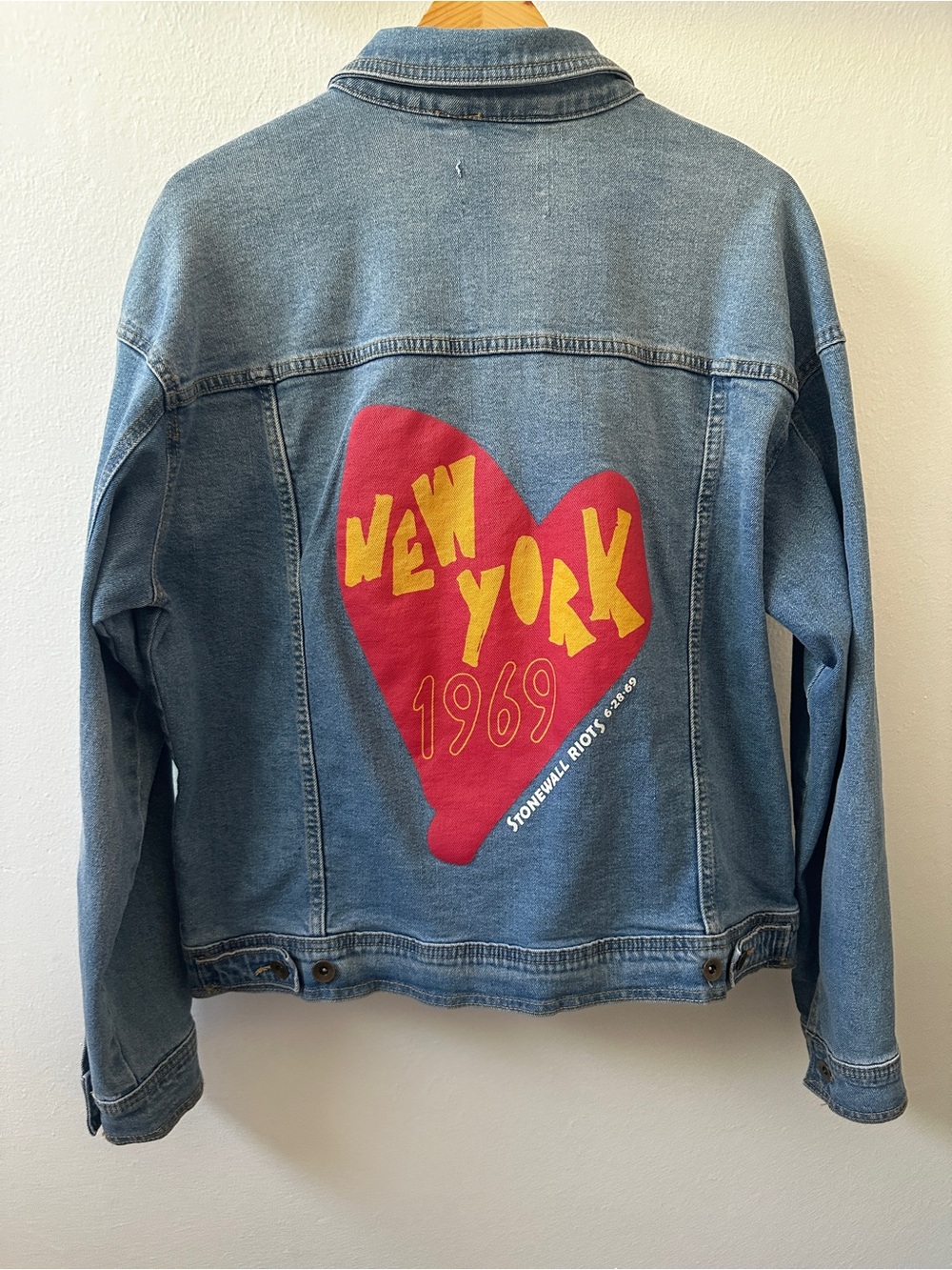 TARGET Denim Jacket with Red Heart New York Graphic